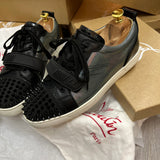 Authentic Christian Louboutin Rantulow Black leather Mesh sneaker 7.5UK 8.5 41.5
