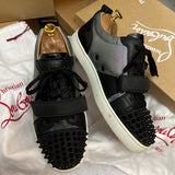 Authentic Christian Louboutin Rantulow Black leather Mesh sneaker 7.5UK 8.5 41.5