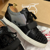 Authentic Christian Louboutin Rantulow Black leather Mesh sneaker 7.5UK 8.5 41.5