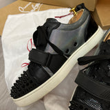 Authentic Christian Louboutin Rantulow Black leather Mesh sneaker 7.5UK 8.5 41.5