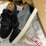 Authentic Christian Louboutin Rantulow Black leather Mesh sneaker 7.5UK 8.5 41.5