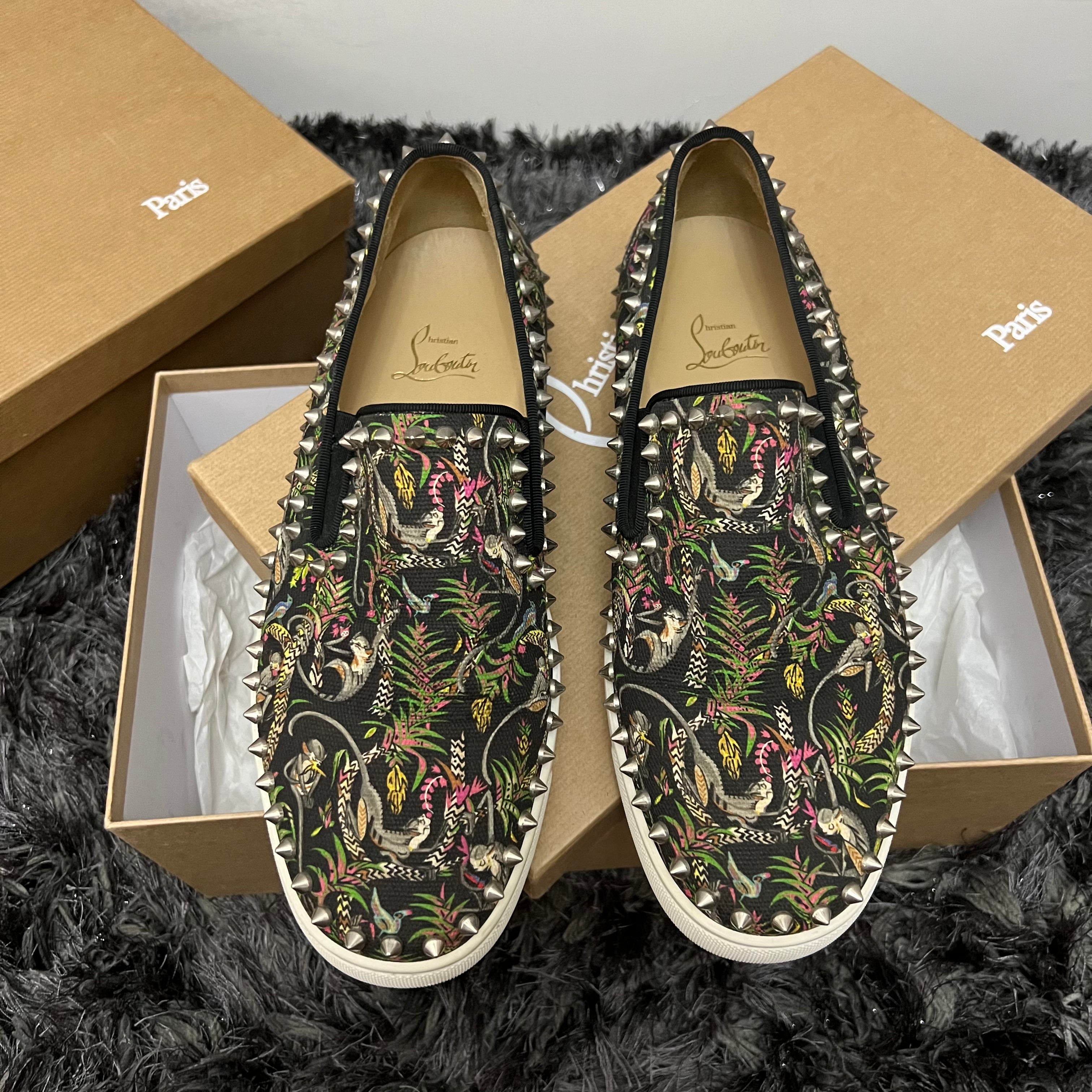 Authentic Christian Louboutin Multi Jungle Pikboat Sneakers 7UK 41 Authentic Christian Louboutin Multi Jungle Pikboat Sneakers 7UK 41