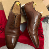 Authentic Christian Louboutin Greggo Brown Leather Shoes 8UK 42 9US