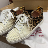 Authentic Christian Louboutin White Leopard Sneakers 9.5UK 43.5 9.5