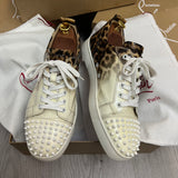 Authentic Christian Louboutin White Leopard Sneakers 9.5UK 43.5 9.5