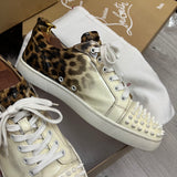 Authentic Christian Louboutin White Leopard Sneakers 9.5UK 43.5 9.5