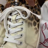 Authentic Christian Louboutin White Leopard Sneakers 9.5UK 43.5 9.5