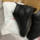 Authentic Christian Louboutin Black Leather Sneakers 7UK 41 8US