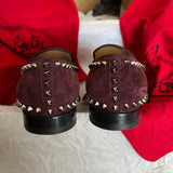 Authentic Christian Louboutin Dandelion Burgundy Suede Loafers 6UK 40 7US