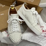Authentic Christian Louboutin Off white leather sneakers 8UK 8 42