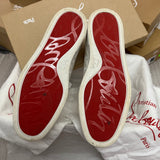 Authentic Christian Louboutin Off white leather sneakers 8UK 8 42