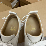 Authentic Christian Louboutin Off white leather sneakers 8UK 8 42