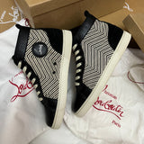 Authentic Christian Louboutin Beige Black Woven sneakers 9.5UK 9.5 43.5