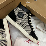 Authentic Christian Louboutin Beige Black Woven sneakers 9.5UK 9.5 43.5