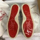 Authentic Christian Louboutin Beige Black Woven sneakers 9.5UK 9.5 43.5