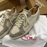 Authentic Christian Louboutin White Beige Woven Rantulow Sneakers 6UK 40 7US