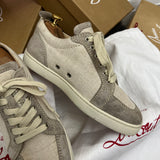 Authentic Christian Louboutin White Beige Woven Rantulow Sneakers 6UK 40 7US
