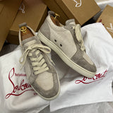 Authentic Christian Louboutin White Beige Woven Rantulow Sneakers 6UK 40 7US