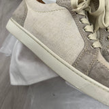 Authentic Christian Louboutin White Beige Woven Rantulow Sneakers 6UK 40 7US