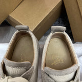 Authentic Christian Louboutin White Beige Woven Rantulow Sneakers 6UK 40 7US
