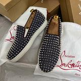 Authentic Christian Louboutin Denim Rollerboat Spikes Sneakers 7.5UK 8.5US 41.5