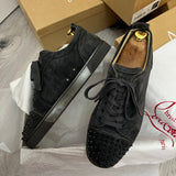 Authentic Christian Louboutin Grey Fusain Junior Spikes sneaker 8.5UK 42.5 9.5US