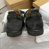 Authentic Christian Louboutin Grey Fusain Junior Spikes sneaker 8.5UK 42.5 9.5US