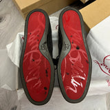 Authentic Christian Louboutin Grey Fusain Junior Spikes sneaker 8.5UK 42.5 9.5US