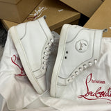 Authentic Christian Louboutin White Leather Sneakers 8.5UK 42.5 9.5US