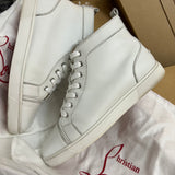 Authentic Christian Louboutin White Leather Sneakers 8.5UK 42.5 9.5US