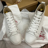 Authentic Christian Louboutin White Leather Sneakers 8.5UK 42.5 9.5US