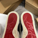 Authentic Christian Louboutin Rantulow white Black leather Mesh sneaker 8UK 42 9US