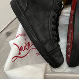 Authentic Christian Louboutin Charbon Charcoal Grey Suede Sneakers 7UK 41 8US