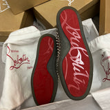 Authentic Christian Louboutin Silver Patent Leather Spikes Sneakers 7UK 41 8US