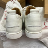 Authentic Christian Louboutin White Grained Leather Sneakers 11UK 45 12US