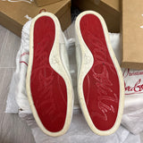Authentic Christian Louboutin White Grained Leather Sneakers 11UK 45 12US
