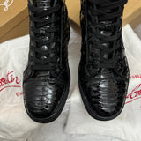 Authentic Christian Louboutin Black Cristal Python Sneakers 7UK 41 8US