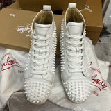 Authentic Christian Louboutin White Leather Spikes Sneakers 9UK 43 10US