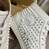 Authentic Christian Louboutin White Leather Spikes Sneakers 9UK 43 10US
