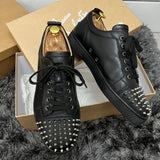 Authentic Christian Louboutin Black Leather Spikes Sneakers 9UK 43 10US