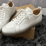 Authentic Christian Louboutin White Gomme Embossed Sneakers 10UK 44 11US