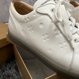 Authentic Christian Louboutin White Gomme Embossed Sneakers 10UK 44 11US