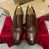 Authentic Christian Louboutin Greggo Brown Leather Shoes 8UK 42 9US