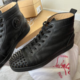 Authentic Christian Louboutin Black Grained Leather Sneakers 9UK 43 10US