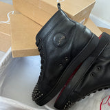 Authentic Christian Louboutin Black Grained Leather Sneakers 9UK 43 10US