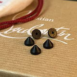 Original Christian Louboutin matt black studs spikes