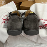 Authentic Christian Louboutin Shadow Grey Junior Suede spike sneakers 8UK 42 8