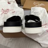 Authentic Christian Louboutin Black Habib Leather Sliders 8UK 42 9US