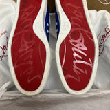 Authentic Christian Louboutin Blue Leather Flat Sneakers 8UK 42 9US