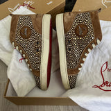 Authentic Christian Louboutin Beige Suede Strass Sneakers 7.5UK 41.5 8.5US